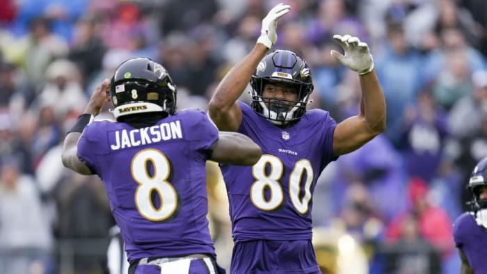 Ravens tight end Isaiah Likely (80) has produced good performances in back-to-back games.